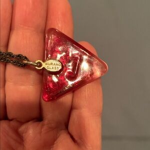 Murano Triangular Red Glass Necklace
